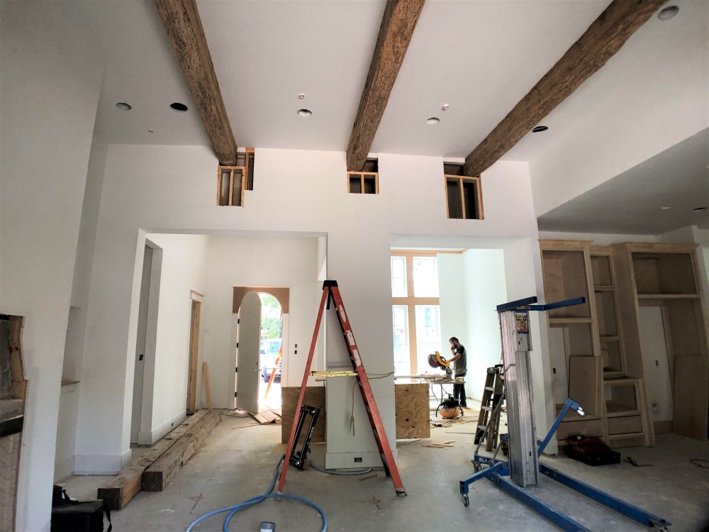 Installing Reclaimed Wood Beams, Installing Real Wood Ceiling Beams